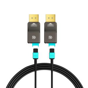 DisplayPort Connectors for 8K Detachable Full Fiber Optic Armored Cable